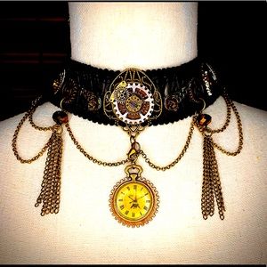 Faux leather Steampunk choker